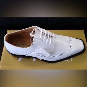 Elegant White Leather Men's Oxfords